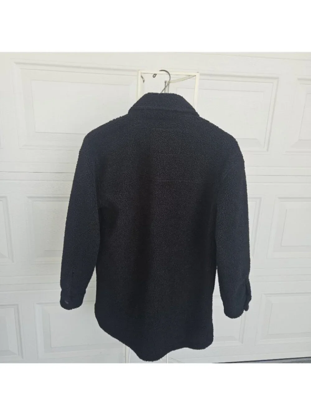 Lucky Brand Size L  Black Teddy Sherpa Shirt Jacket Shacket Oversized